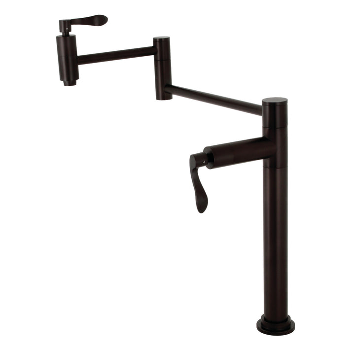 Kingston Brass KS8705DFL NuWave Deck Mount Pot Filler, Oil Rubbed Bronze