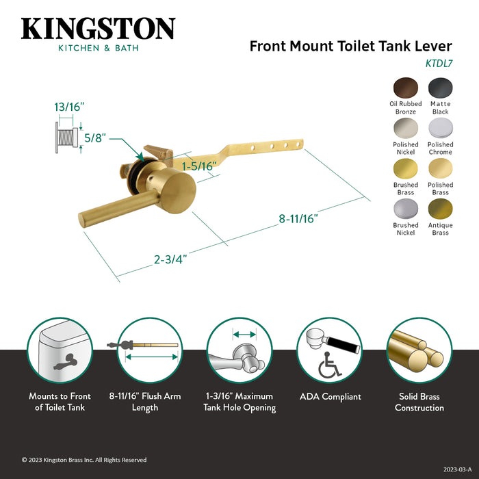 Kingston Brass KTDL5 Concord Front Mount Toilet Tank Lever, Oil Rubbed Bronze