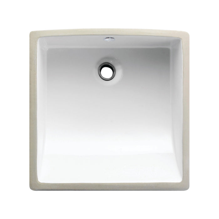 Kingston Brass LB18187 Cove Square Undermount Bathroom Sink, White