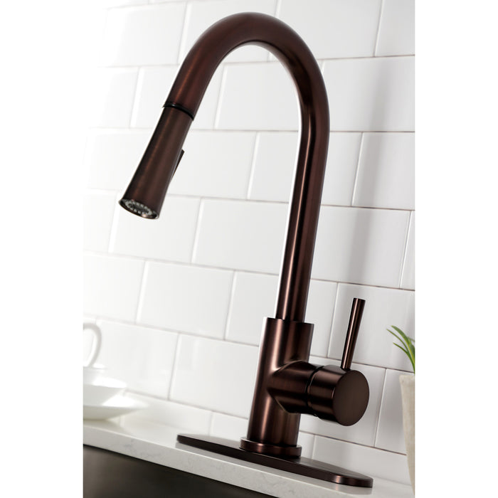 Gourmetier LS8625DL Concord Single-Handle Pull-Down Kitchen Faucet, Oil Rubbed Bronze