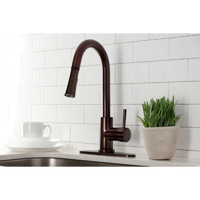 Gourmetier LS8625DL Concord Single-Handle Pull-Down Kitchen Faucet, Oil Rubbed Bronze