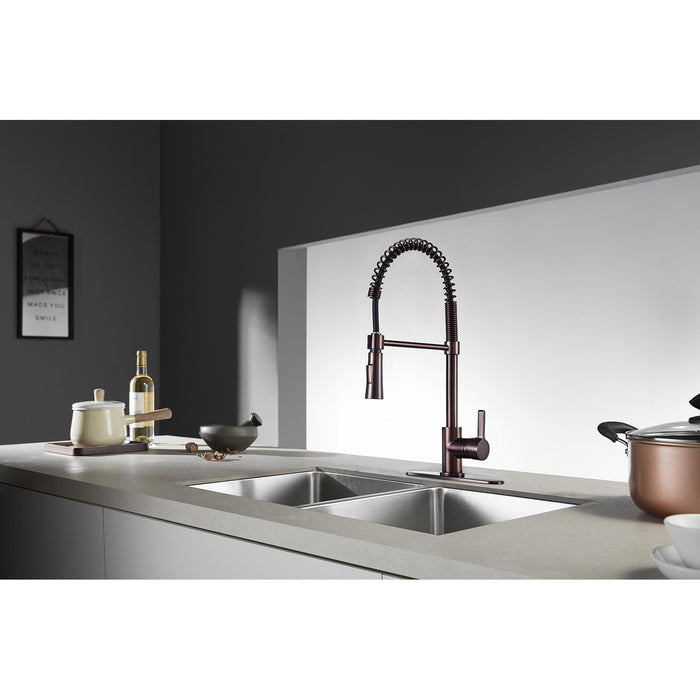 Gourmetier LS8675CTL Continental Single-Handle Pre-Rinse Kitchen Faucet, Oil Rubbed Bronze