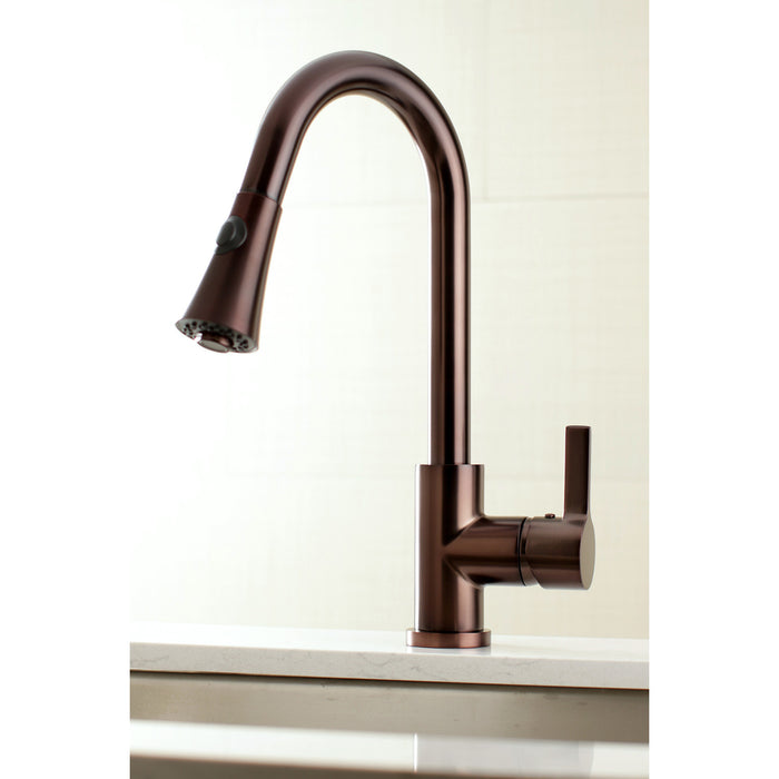 Gourmetier LS8725CTL Continental Single-Handle Pull-Down Kitchen Faucet, Oil Rubbed Bronze