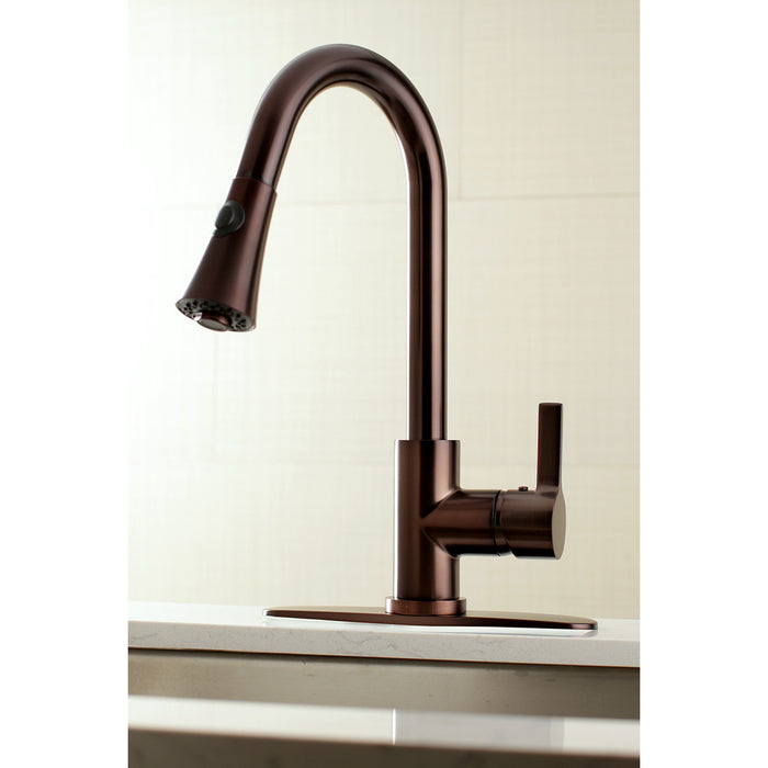 Gourmetier LS8725CTL Continental Single-Handle Pull-Down Kitchen Faucet, Oil Rubbed Bronze