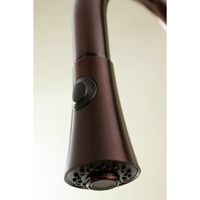 Gourmetier LS8725CTL Continental Single-Handle Pull-Down Kitchen Faucet, Oil Rubbed Bronze