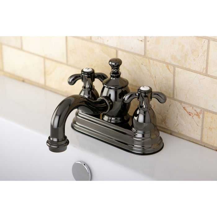 Kingston Brass NS7100TX 4 in. Centerset Bathroom Faucet, Black Stainless Steel