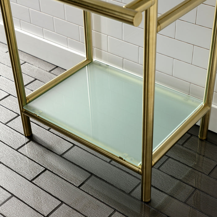 Kingston Brass VPB2216307 Sheridan 22-Inch Console Sink Base with Glass Shelf, Brushed Brass