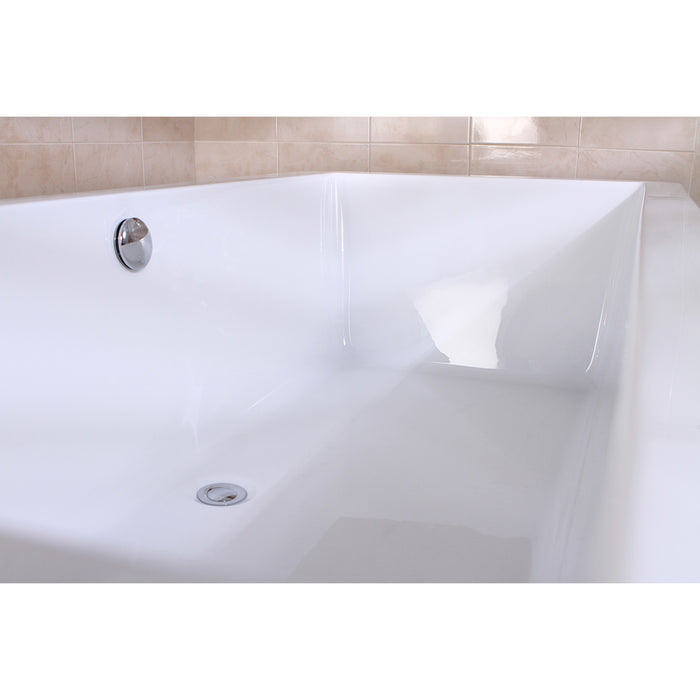 Aqua Eden VTSQ663422 66-Inch Acrylic Double Ended Freestanding Tub with Drain, White