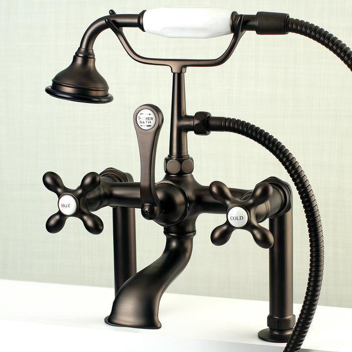 Kingston Brass AE109T5 Auqa Vintage Deck Mount Clawfoot Tub Faucet, Oil Rubbed Bronze