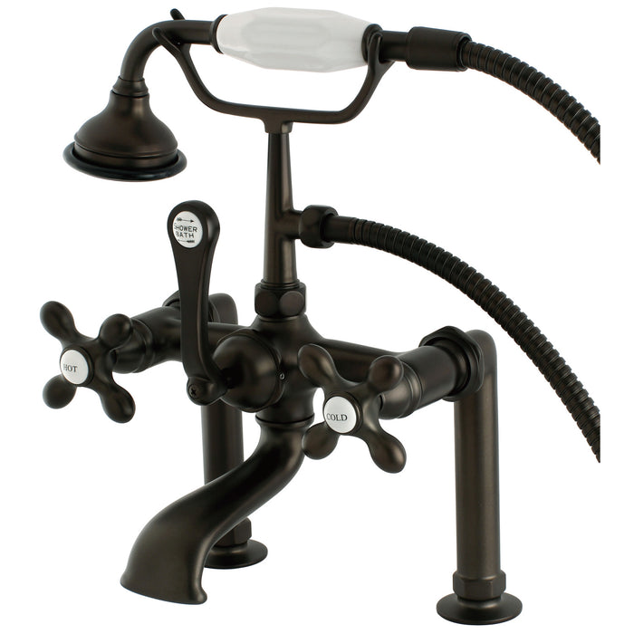 Kingston Brass AE109T5 Auqa Vintage Deck Mount Clawfoot Tub Faucet, Oil Rubbed Bronze