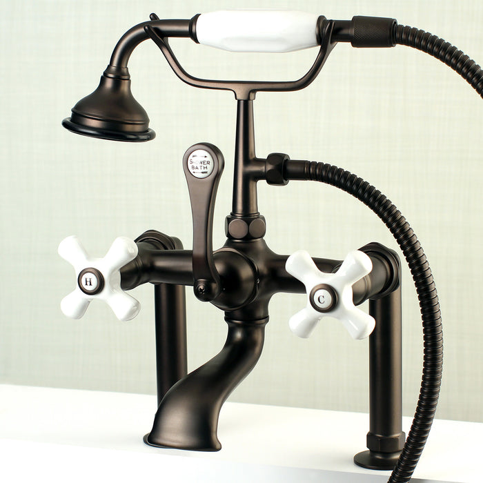 Kingston Brass AE111T5 Aqua Vintage Deck Mount Clawfoot Tub Faucet, Oil Rubbed Bronze