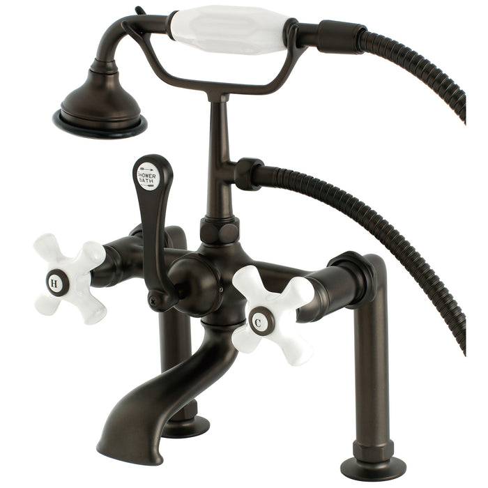 Kingston Brass AE111T5 Aqua Vintage Deck Mount Clawfoot Tub Faucet, Oil Rubbed Bronze