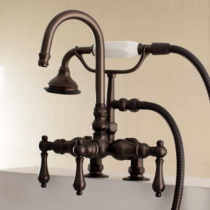 Kingston Brass AE13T5 Aqua Vintage Clawfoot Tub Faucet with Hand Shower, Oil Rubbed Bronze