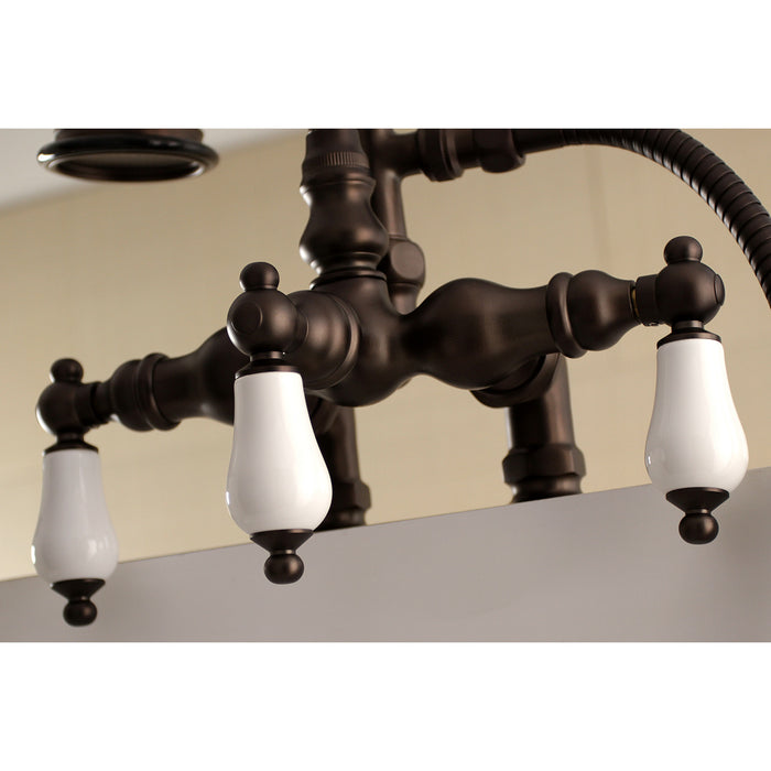 Kingston Brass AE15T5 Aqua Vintage Clawfoot Tub Faucet with Hand Shower, Oil Rubbed Bronze