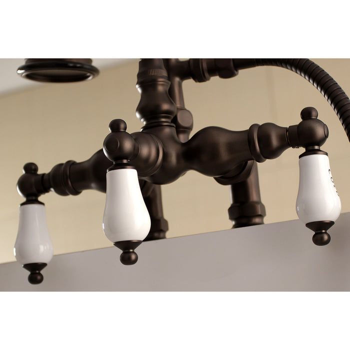 Kingston Brass AE17T5 Aqua Vintage Clawfoot Tub Faucet with Hand Shower, Oil Rubbed Bronze