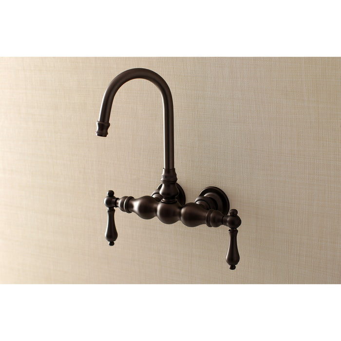 Kingston Brass AE1T5 Aqua Vintage 3-3/8 Inch Wall Mount Tub Faucet, Oil Rubbed Bronze