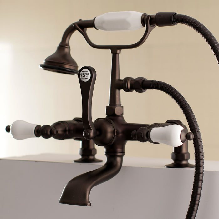 Aqua Vintage AE205T5 Vintage 7-Inch Tub Faucet with Hand Shower, Oil Rubbed Bronze