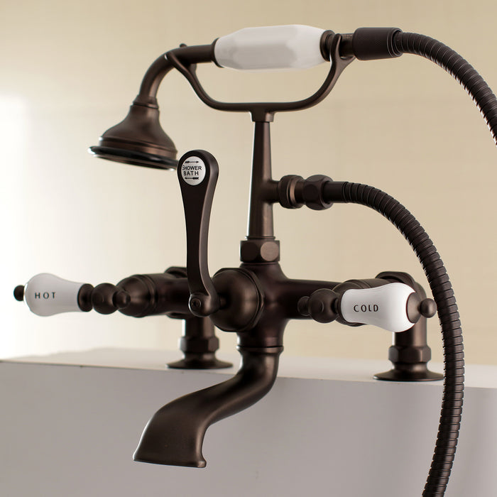 Aqua Vintage AE207T5 Vintage 7-Inch Tub Faucet with Hand Shower, Oil Rubbed Bronze