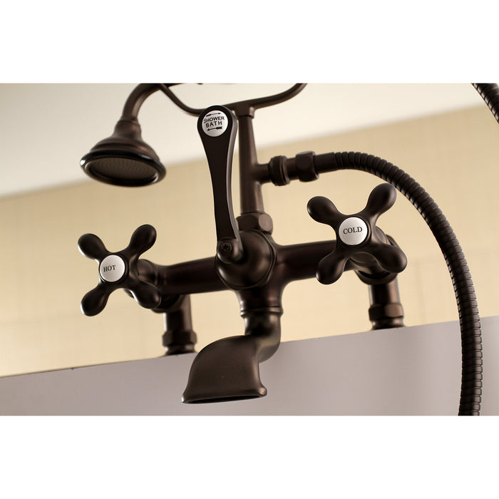 Aqua Vintage AE209T5 Vintage 7-Inch Tub Faucet with Hand Shower, Oil Rubbed Bronze