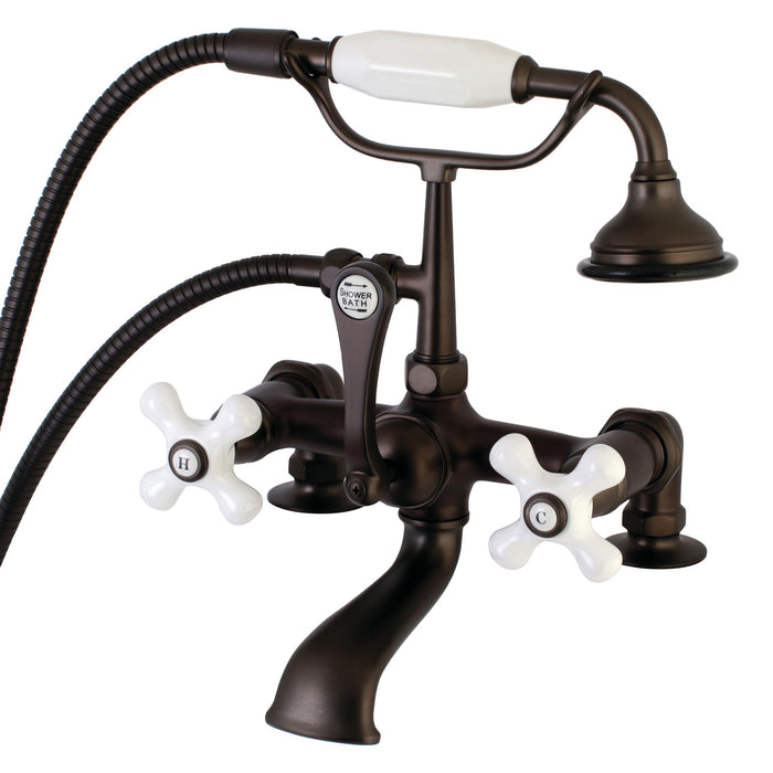 Aqua Vintage AE211T5 Vintage 7-Inch Tub Faucet with Hand Shower, Oil Rubbed Bronze