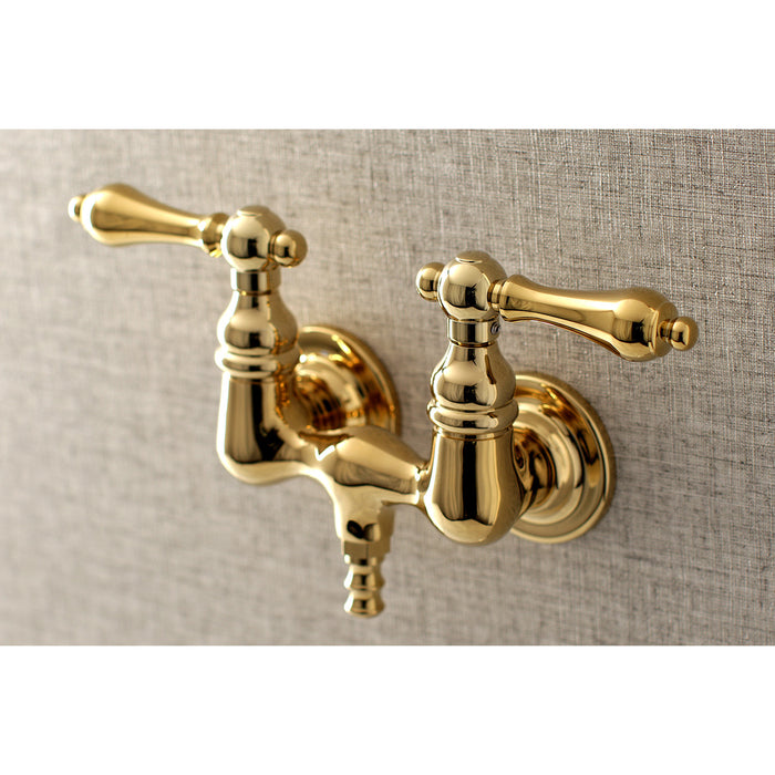 Kingston Brass AE31T2 Aqua Vintage 3-3/8 Inch Wall Mount Tub Faucet, Polished Brass