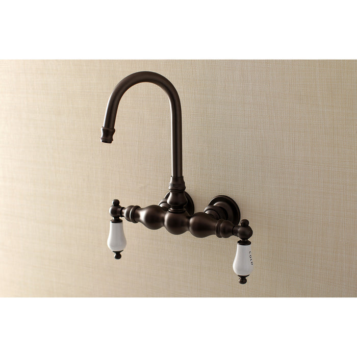 Kingston Brass AE3T5 Aqua Vintage 3-3/8 Inch Wall Mount Tub Faucet, Oil Rubbed Bronze