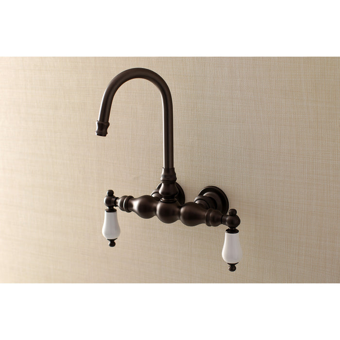 Kingston Brass AE5T5 Aqua Vintage 3-3/8 Inch Wall Mount Tub Faucet, Oil Rubbed Bronze