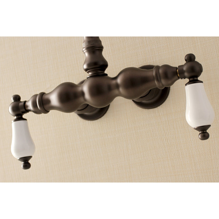 Kingston Brass AE5T5 Aqua Vintage 3-3/8 Inch Wall Mount Tub Faucet, Oil Rubbed Bronze