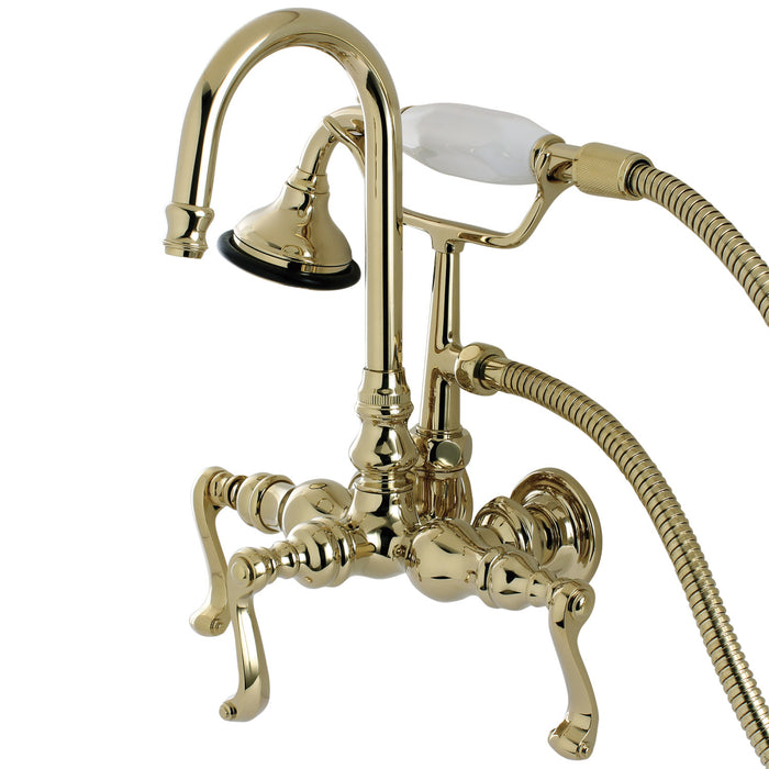 Aqua Vintage AE7T2FL Royale Wall Mount Clawfoot Tub Faucet, Polished Brass