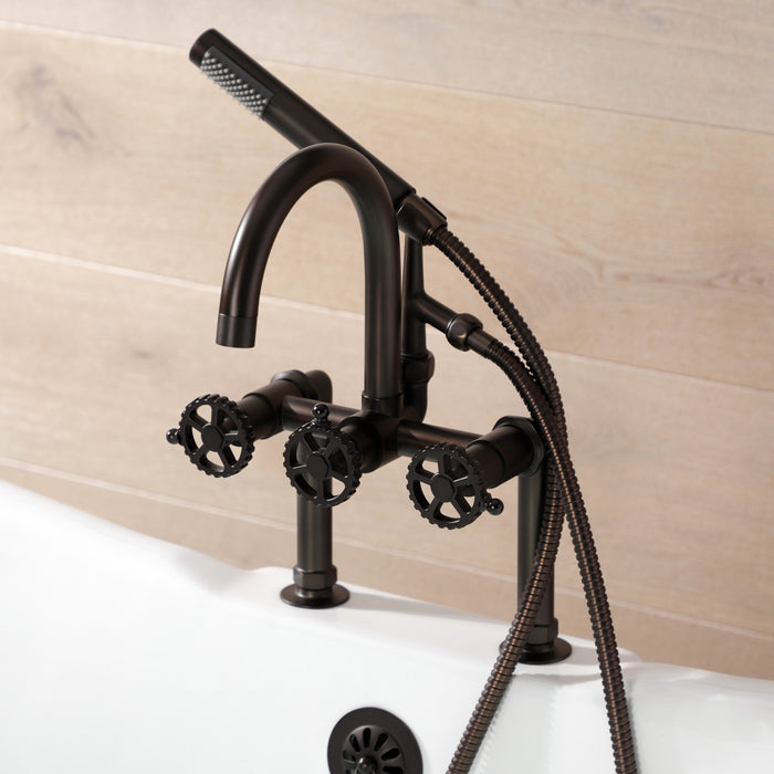 Kingston Brass AE8105CG Fuller 7-Inch Deck Mount Clawfoot Tub Faucet, Oil Rubbed Bronze