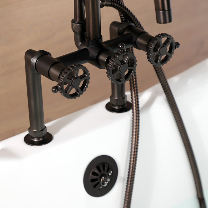 Kingston Brass AE8105CG Fuller 7-Inch Deck Mount Clawfoot Tub Faucet, Oil Rubbed Bronze