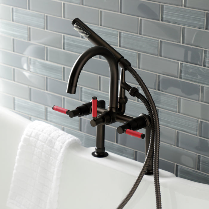 Aqua Vintage AE8105DKL Kaiser 7-Inch Deck Mount Clawfoot Tub Faucet, Oil Rubbed Bronze