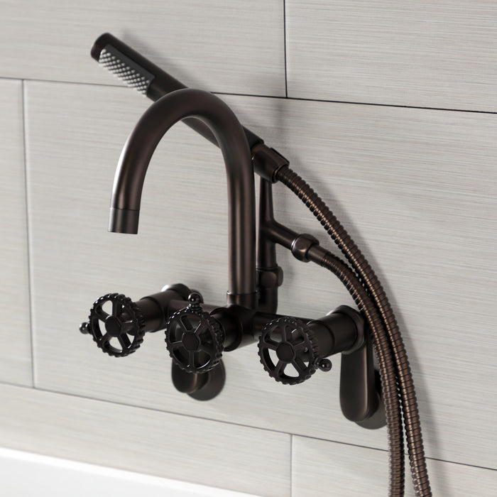 Kingston Brass AE8155CG Fuller 7-Inch Adjustable Wall Mount Clawfoot Tub Faucet, Oil Rubbed Bronze