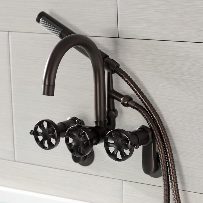 Kingston Brass AE8155RX Belknap 7-Inch Adjustable Wall Mount Clawfoot Tub Faucet, Oil Rubbed Bronze