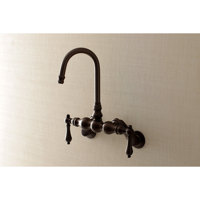 Kingston Brass AE81T5 Aqua Vintage Adjustable Center Wall Mount Tub Faucet, Oil Rubbed Bronze