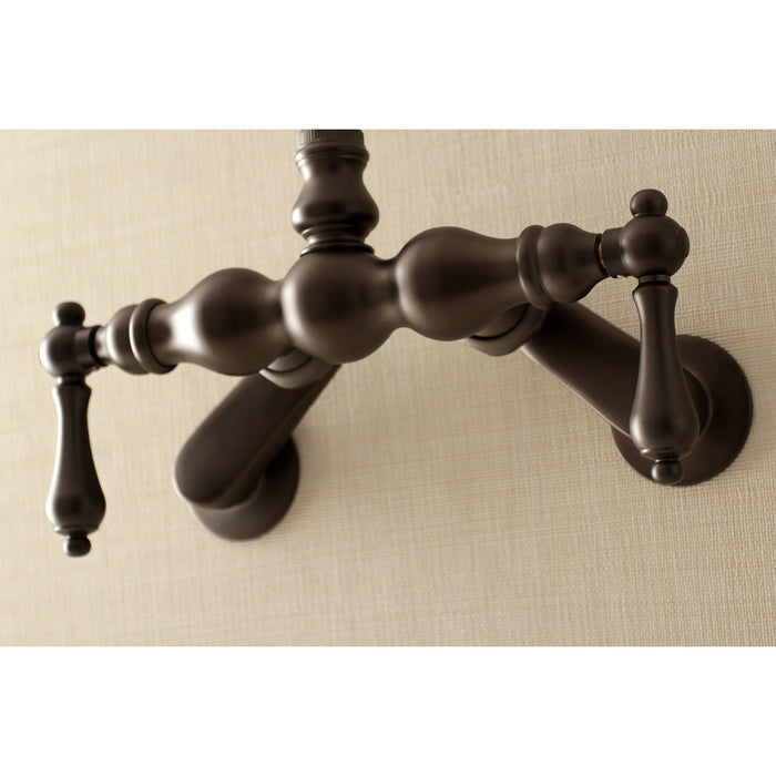 Kingston Brass AE81T5 Aqua Vintage Adjustable Center Wall Mount Tub Faucet, Oil Rubbed Bronze