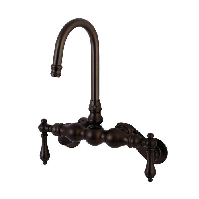 Kingston Brass AE81T5 Aqua Vintage Adjustable Center Wall Mount Tub Faucet, Oil Rubbed Bronze