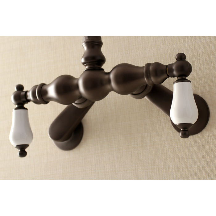 Kingston Brass AE83T5 Aqua Vintage Adjustable Center Wall Mount Tub Faucet, Oil Rubbed Bronze