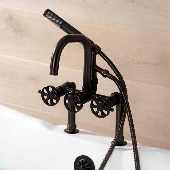 Kingston Brass AE8405RX Belknap 7-Inch Deck Mount Clawfoot Tub Faucet, Oil Rubbed Bronze