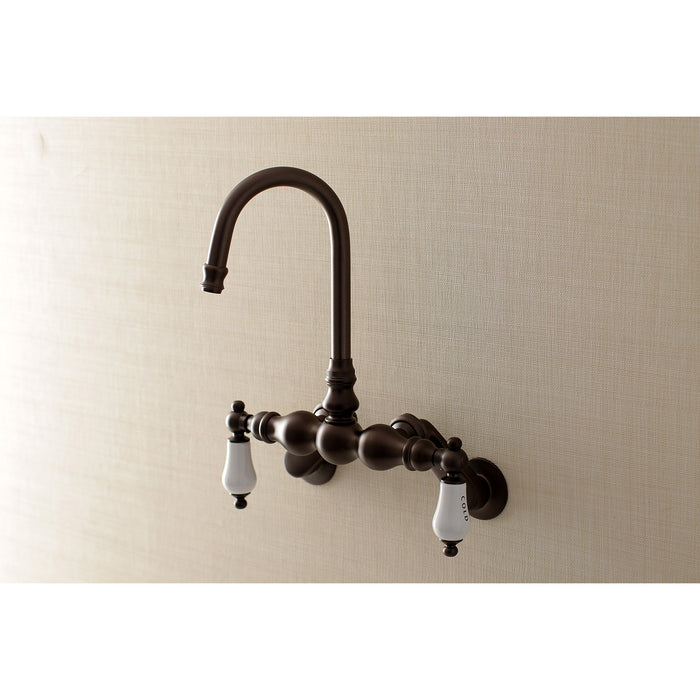 Kingston Brass AE85T5 Aqua Vintage Adjustable Center Wall Mount Tub Faucet, Oil Rubbed Bronze