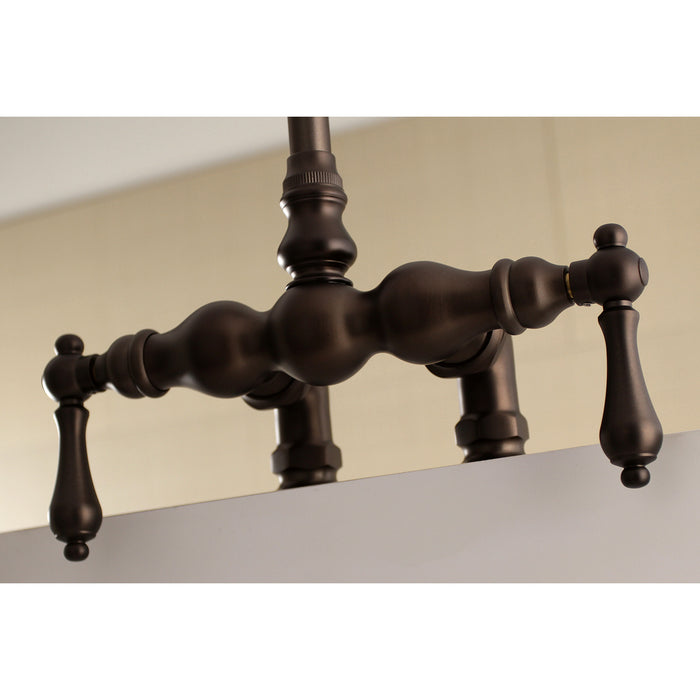 Kingston Brass AE91T5 Auqa Vintage 3-3/8-Inch Deck Mount Tub Faucet, Oil Rubbed Bronze