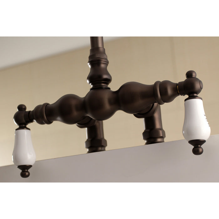 Kingston Brass AE95T5 Auqa Vintage 3-3/8-Inch Deck Mount Tub Faucet, Oil Rubbed Bronze