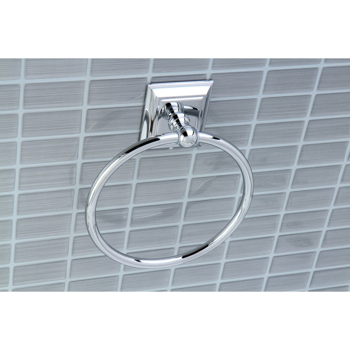 Kingston Brass BA6014C Millennium Towel Ring, Polished Chrome