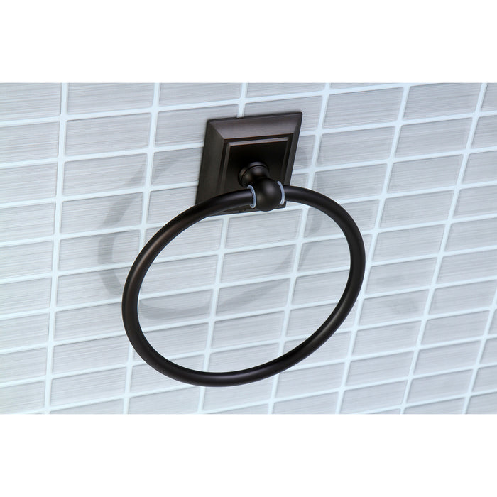 Kingston Brass BA6014ORB Millennium Towel Ring, Oil Rubbed Bronze