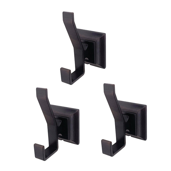 Kingston Brass BAHK6127ORB Monarch 3-Piece Bathroom Robe Hook/Towel Hook, Oil Rubbed Bronze