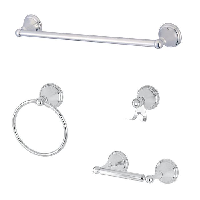 Kingston Brass BAK2971478C 4-Piece Bathroom Accessories Set, Polished Chrome