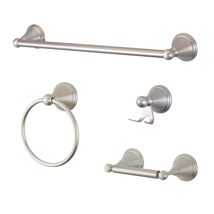 Kingston Brass BAK2971478SN 4-Piece Bathroom Accessories Set, Brushed Nickel