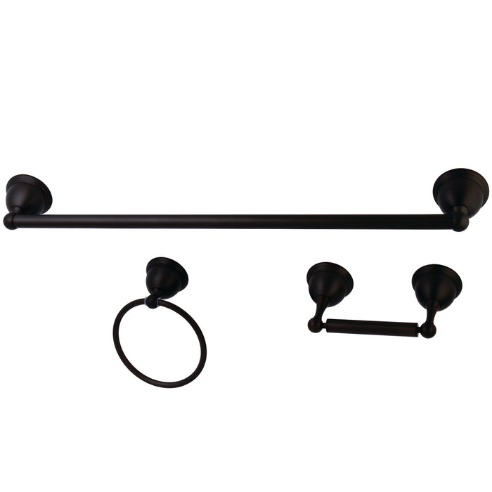 Kingston Brass BAK396148ORB Restoration 3-Piece Bathroom Hardware, Oil Rubbed Bronze