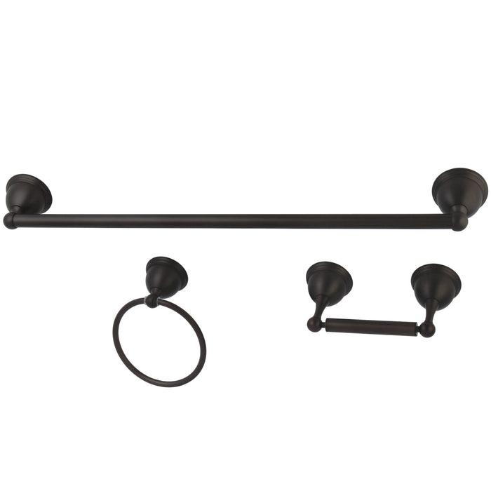 Kingston Brass BAK396248ORB Restoration 3-Piece Bathroom Hardware, Oil Rubbed Bronze