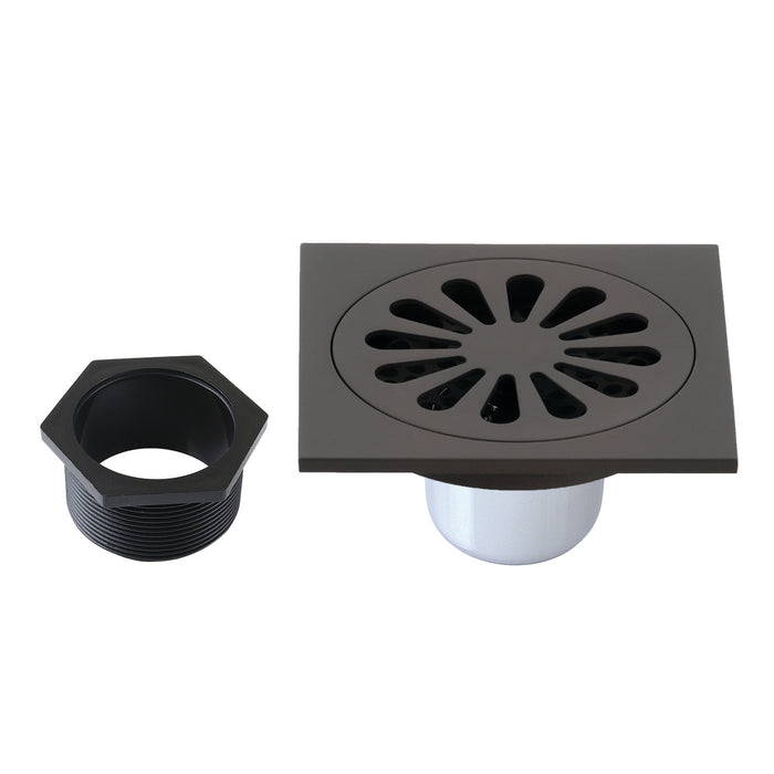 Kingston Brass BSF4161ORB Watercourse Sunburst 4" Square Grid Shower Drain, Oil Rubbed Bronze